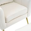 Velvet Accent Chair Set Barrel Chair with Ottoman Modern Club Chair Reading Armchair with Lumbar Pillow for Living Room, Bedroom, Study Room