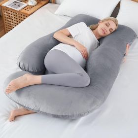 J-shaped Crystal Velvet Maternity Pillow (Option: Macaron)