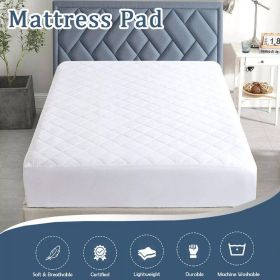 Mattress Pad Quilted Cooling Mattress Topper Cover Breathable Filled T F Q King (Option: Macaron)