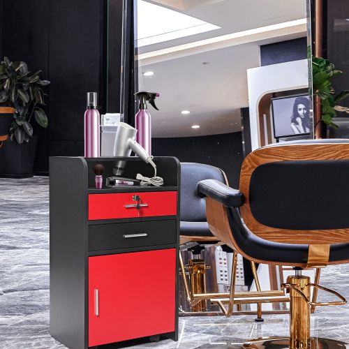 Salon Beauty Cabinet; 3-Layer Rolling Trolley with Storage Drawer; Wheels and 2 Hair Dryer Holders; XH Salon Beauty Cabinet; 3-Layer Rolling Trolley with Storage Drawer; Wheels and 2 Hair Dryer Holders; XH