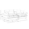 Modern Two-Seat Sofa with Bolstered Armrests,Velvet 2-Seat Sofa With Waist Pillows and Throw Pillows , Suitable for Living Room