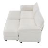[VIDEO provided] [New] Free Combination Modular Convertible Sectional Sofa Bed Set, 4 Seat Upholstered Sleeper Corner Couch
