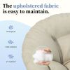 40" Ergonomic Wicker Chair with Cloud Thick Density Fabric Cushion,3-proof Cover,High Capacity Iron Frame,Fluid 360 Degree Swivel for Reading