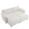 [VIDEO provided] [New] Free Combination Modular Convertible Sectional Sofa Bed Set, 4 Seat Upholstered Sleeper Corner Couch