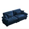 Modern Two-Seat Sofa with Bolstered Armrests,Velvet 2-Seat Sofa With Waist Pillows and Throw Pillows , Suitable for Living Room