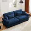 Modern Two-Seat Sofa with Bolstered Armrests,Velvet 2-Seat Sofa With Waist Pillows and Throw Pillows , Suitable for Living Room