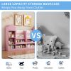 Kids Wooden Bookshelf Toy Storage Organizer with Bookcase, Kid's Storage Unit with 6 Compartments, Children Multi Shelf for Books, Toys Shelf