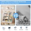 Wooden Toy Storage Organizer Cabinet Kids Bookshelf Children Bookcase Toddler Baby Sling Book Rack Adjustable Shelf for Playroom Bedroom Nursery Hallw