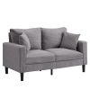 57 " High Resilience Loveseat Sofa, Wooden Frame 2 Seat Sofa, Comfy , Small Space Saving Modern Upholstered Sofa