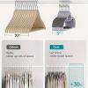 60 Loading Hangers, Heavy Duty Plastic Hangers, Non-slip, Space Saving Hangers, 16.5 "wide, 360¬∞ Rotating Silver Hooks