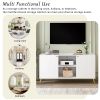 Modern TV Stand for TVs up to 55 Inches,Entertainment Center Media Console,Adjustable Shelf,Metal Legs,Handles and Anti-tip Device for Living room