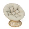 40" Ergonomic Wicker Chair with Cloud Thick Density Fabric Cushion,3-proof Cover,High Capacity Iron Frame,Fluid 360 Degree Swivel for Reading