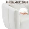 360¬∞ Swivel Accent Chair, Modern Velvet Fabric Living Room Armchair, Comfy Wide Upholstered with Fluffy Cushion and Metal Legs