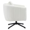 360¬∞ Swivel Accent Chair, Modern Velvet Fabric Living Room Armchair, Comfy Wide Upholstered with Fluffy Cushion and Metal Legs