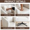 360¬∞ Swivel Accent Chair, Modern Velvet Fabric Living Room Armchair, Comfy Wide Upholstered with Fluffy Cushion and Metal Legs