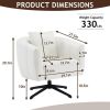 360¬∞ Swivel Accent Chair, Modern Velvet Fabric Living Room Armchair, Comfy Wide Upholstered with Fluffy Cushion and Metal Legs