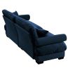 Modern Two-Seat Sofa with Bolstered Armrests,Velvet 2-Seat Sofa With Waist Pillows and Throw Pillows , Suitable for Living Room