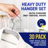 60 Loading Hangers, Heavy Duty Plastic Hangers, Non-slip, Space Saving Hangers, 16.5 "wide, 360¬∞ Rotating Silver Hooks